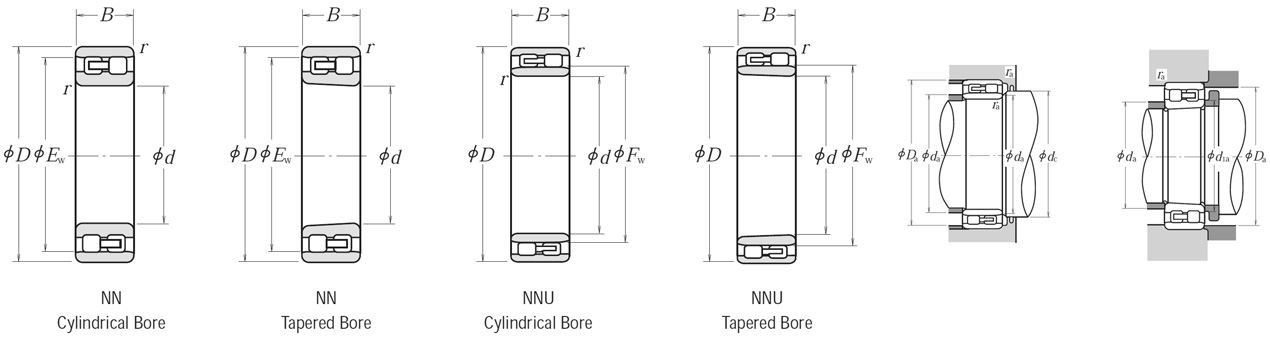 double row full complement cylindrical